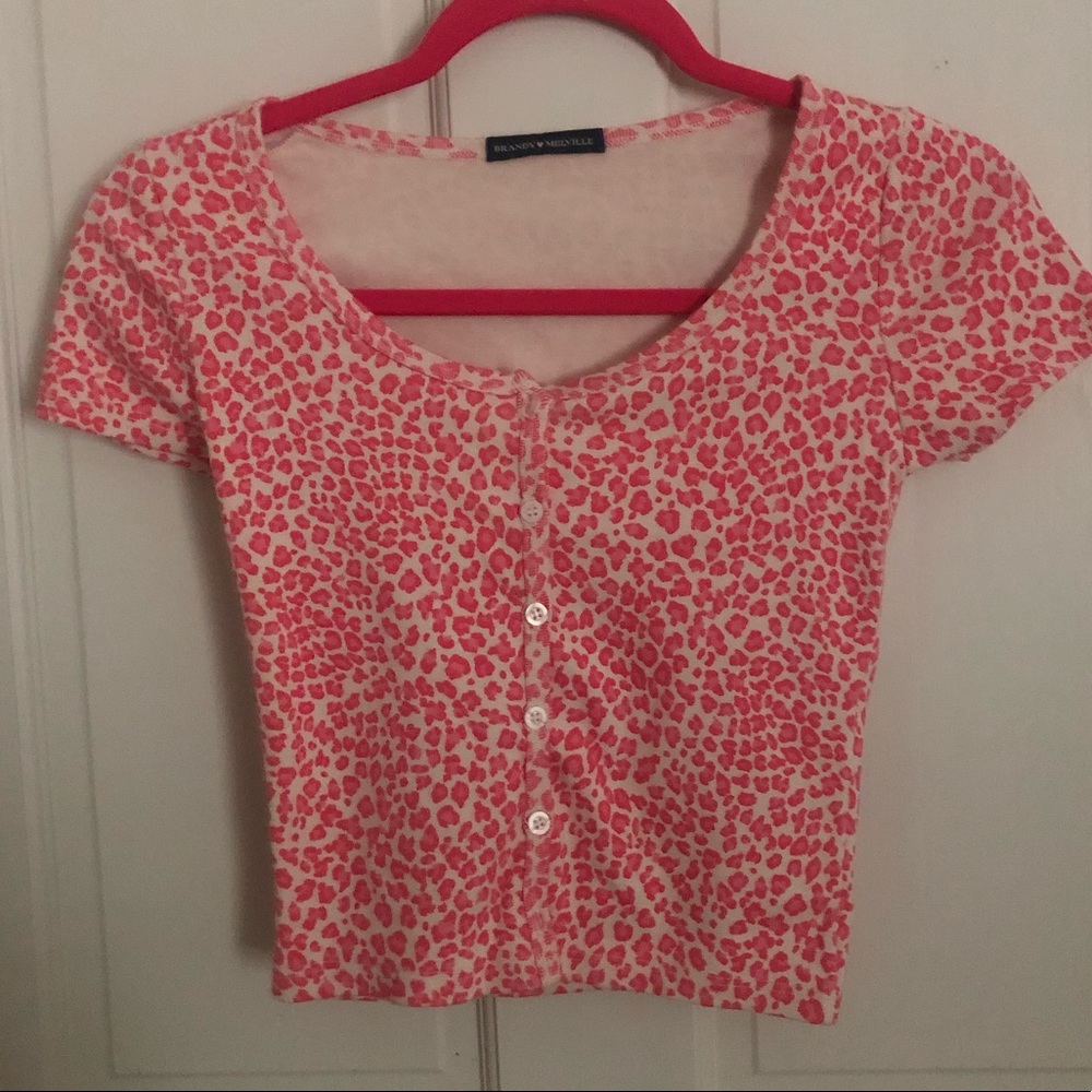 Pink and White Leopard Print Brandy Melville Zelly